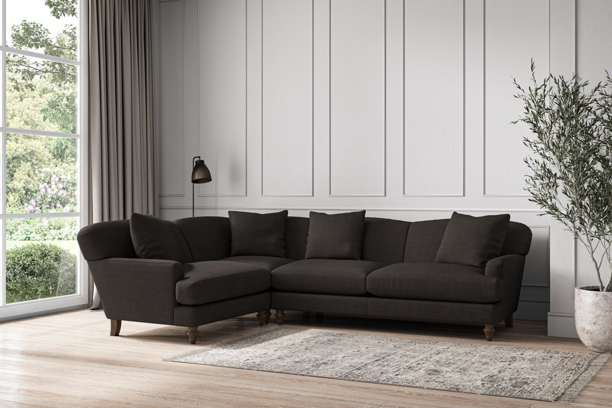 Deni Large Left Hand Corner Sofa - Brera Linen Espresso