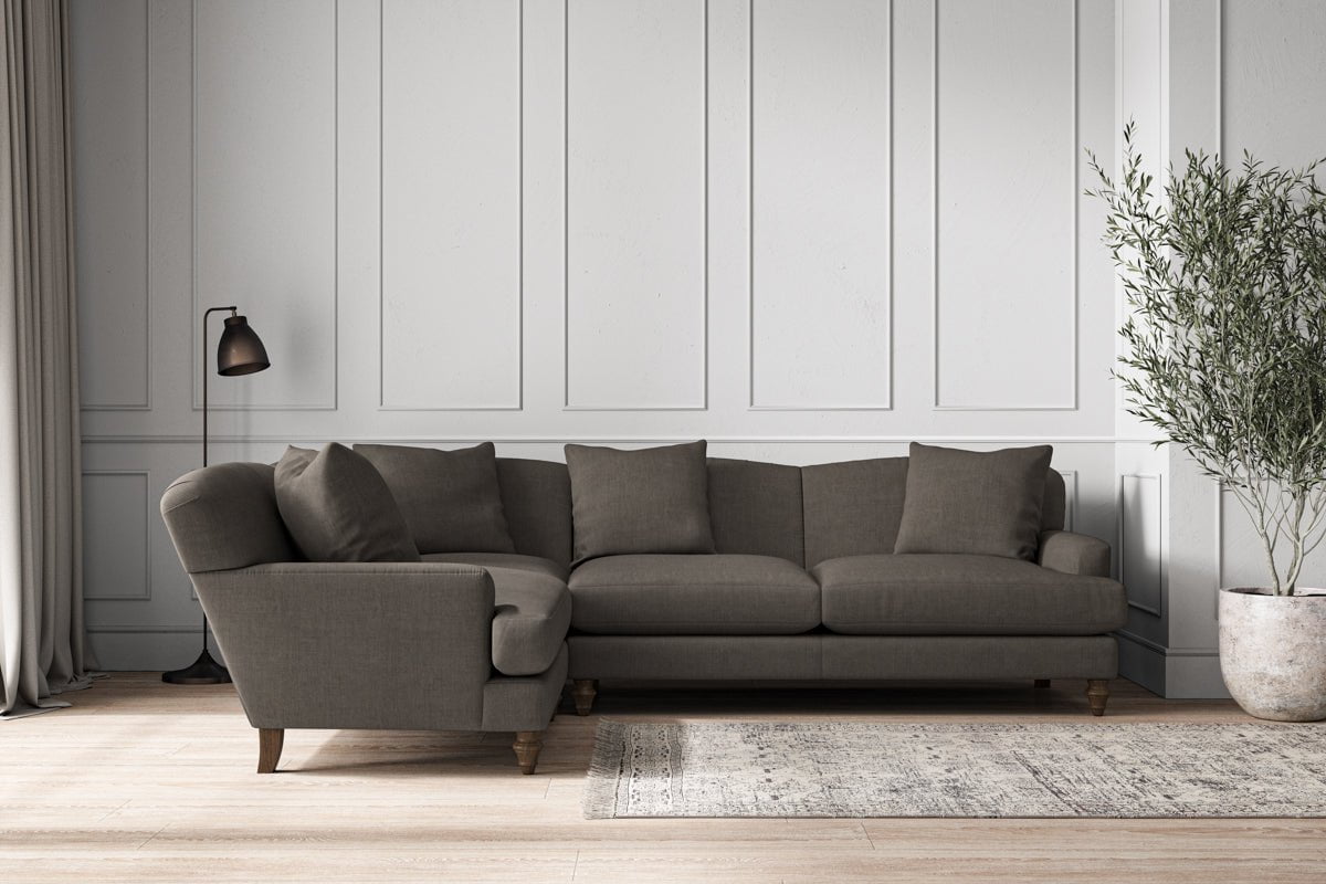 Deni Large Left Hand Corner Sofa - Brera Linen Granite