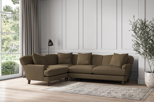 Deni Large Right Hand Corner Sofa - Brera Linen Chestnut