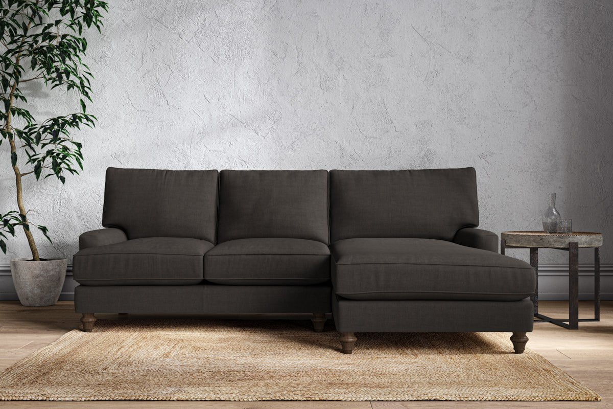 Marri Large Right Hand Chaise Sofa - Brera Linen Espresso