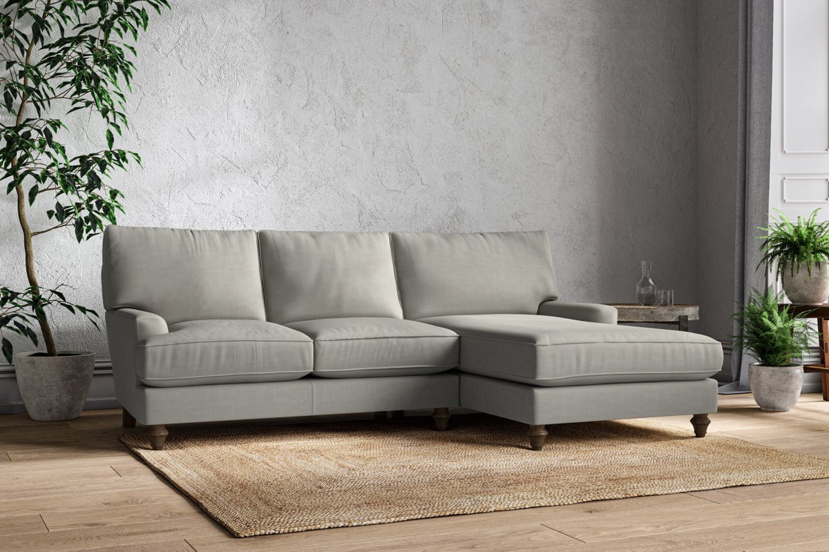 Marri Large Right Hand Chaise Sofa - Brera Linen Smoke