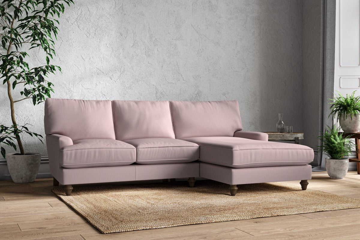 Marri Large Right Hand Chaise Sofa - Recycled Cotton Lavender