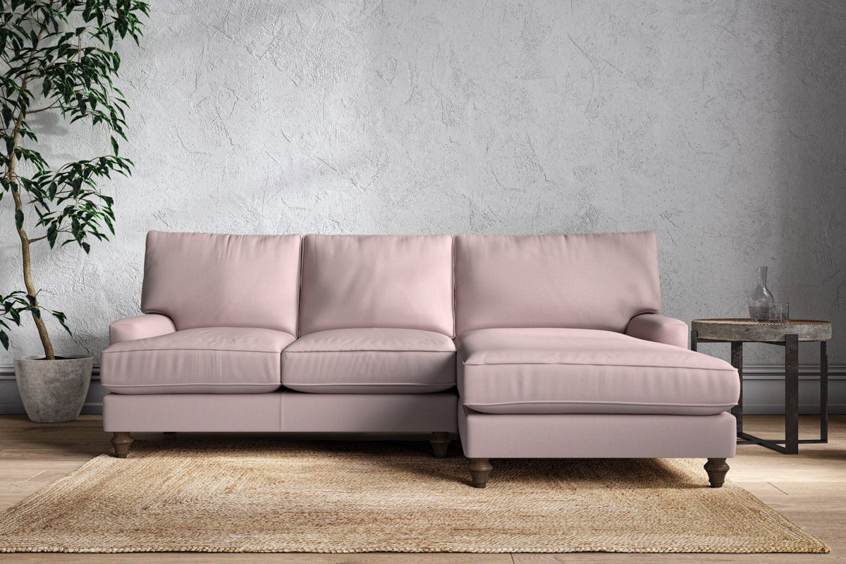 Marri Large Right Hand Chaise Sofa - Recycled Cotton Lavender