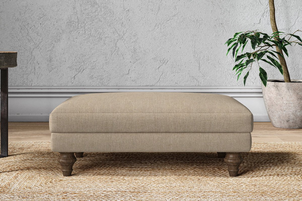Marri Medium Footstool - Brera Linen Pebble