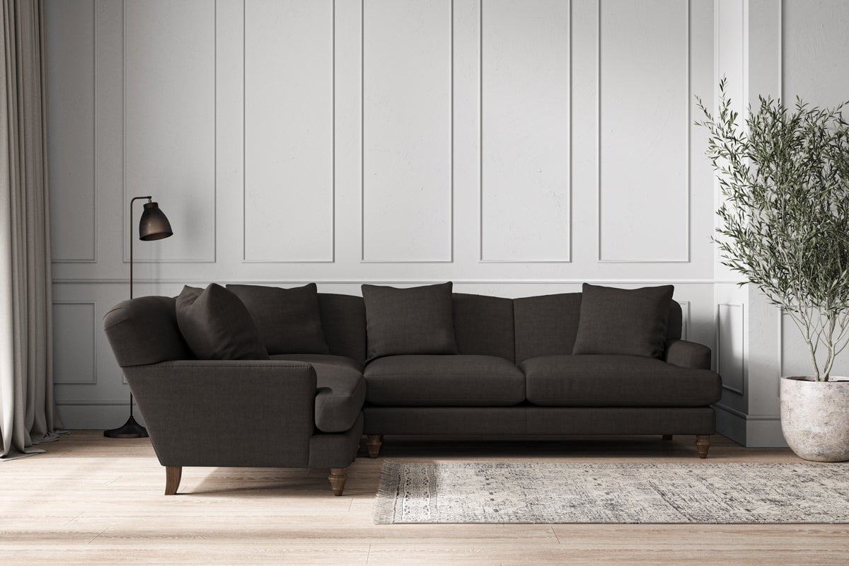 Deni Large Left Hand Corner Sofa - Brera Linen Espresso