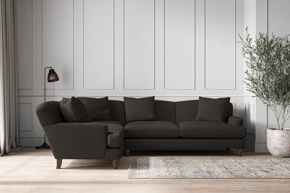 Deni Large Left Hand Corner Sofa - Brera Linen Espresso