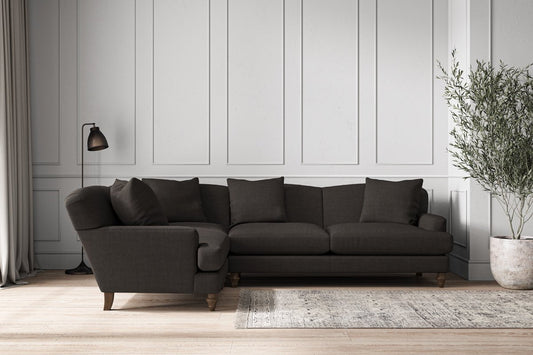Deni Large Left Hand Corner Sofa - Brera Linen Espresso