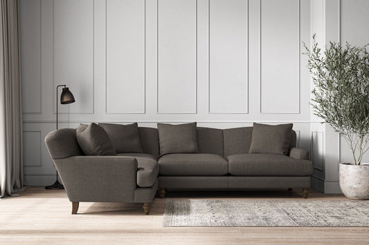 Deni Large Left Hand Corner Sofa - Brera Linen Granite