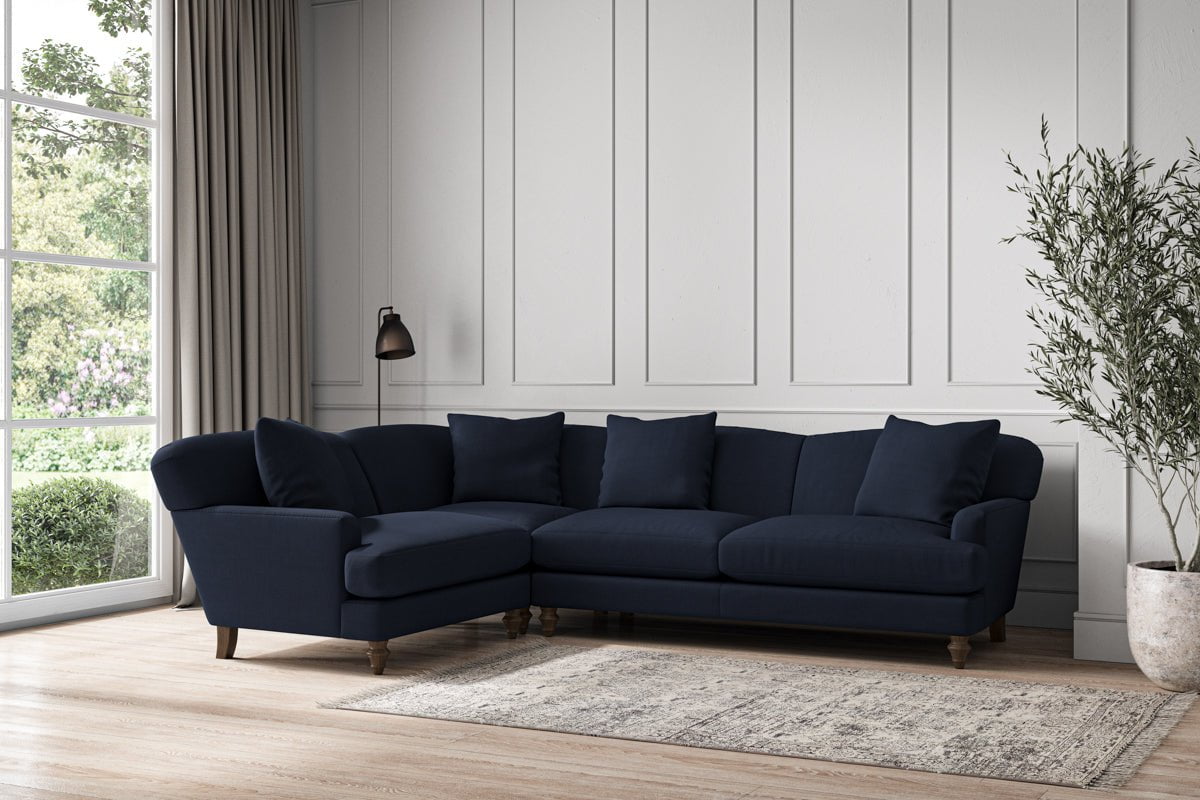Deni Large Left Hand Corner Sofa - Brera Linen Indigo