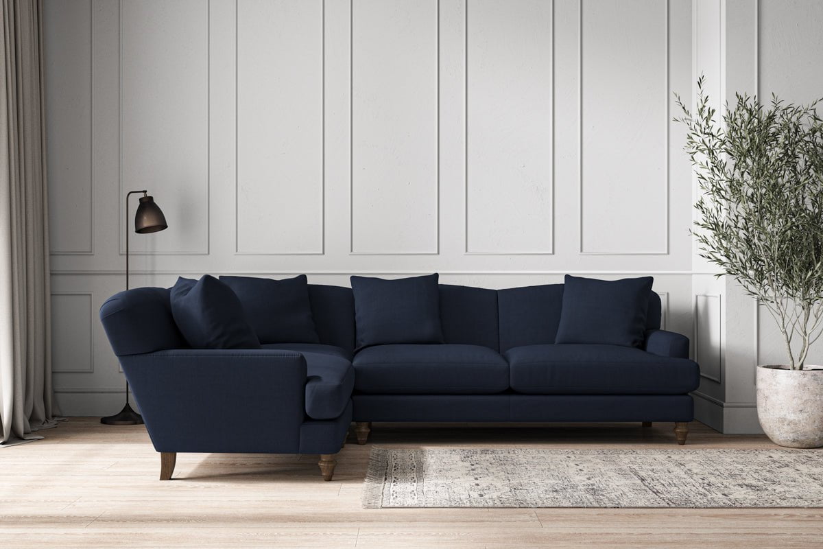 Deni Large Left Hand Corner Sofa - Brera Linen Indigo