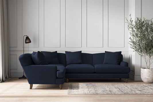 Deni Large Left Hand Corner Sofa - Brera Linen Indigo