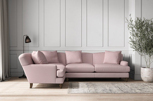 Deni Large Left Hand Corner Sofa - Recycled Cotton Lavender