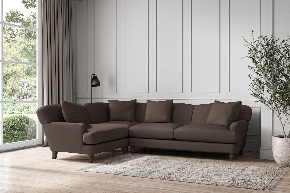 Deni Large Left Hand Corner Sofa - Recycled Cotton Mocha