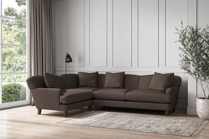 Deni Large Left Hand Corner Sofa - Recycled Cotton Mocha