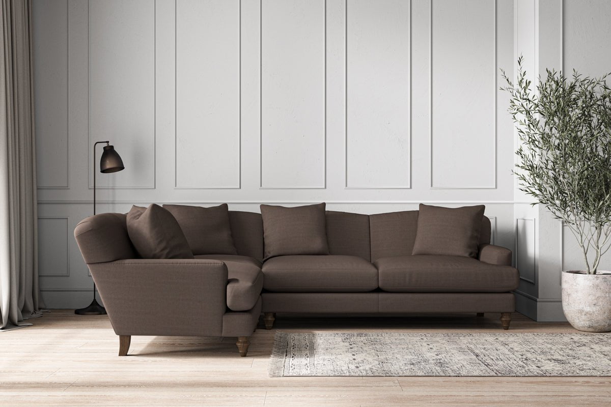 Deni Large Left Hand Corner Sofa - Recycled Cotton Mocha