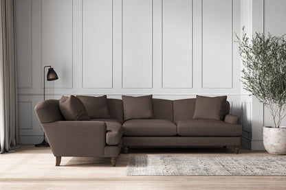 Deni Large Left Hand Corner Sofa - Recycled Cotton Mocha