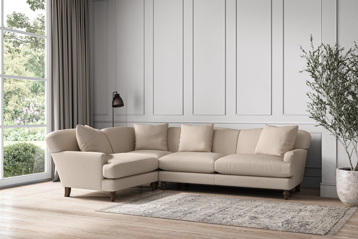 Deni Large Left Hand Corner Sofa - Recycled Cotton Natural