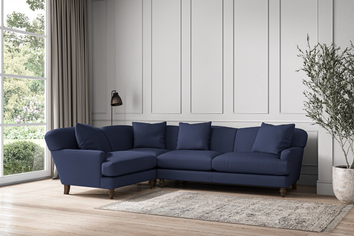Deni Large Left Hand Corner Sofa - Recycled Cotton Navy
