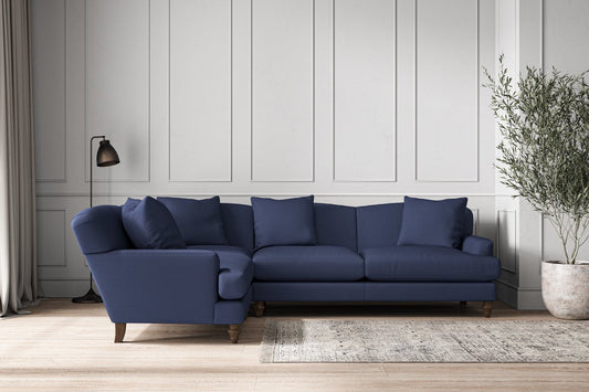 Deni Large Left Hand Corner Sofa - Recycled Cotton Navy