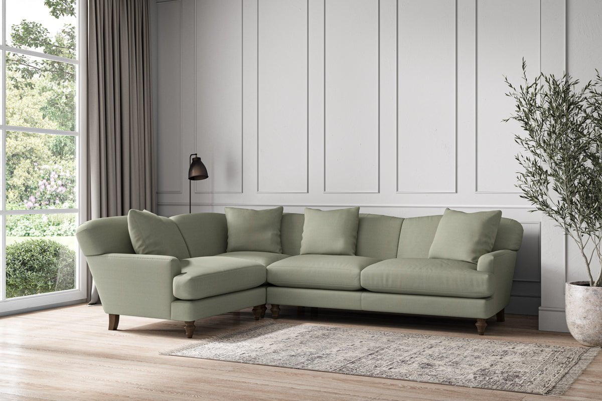 Deni Large Left Hand Corner Sofa - Recycled Cotton Seaspray