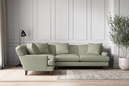 Deni Large Left Hand Corner Sofa - Recycled Cotton Seaspray
