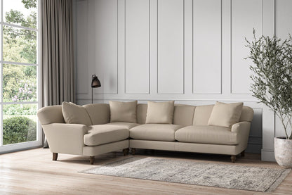Deni Large Left Hand Corner Sofa - Recycled Cotton Stone