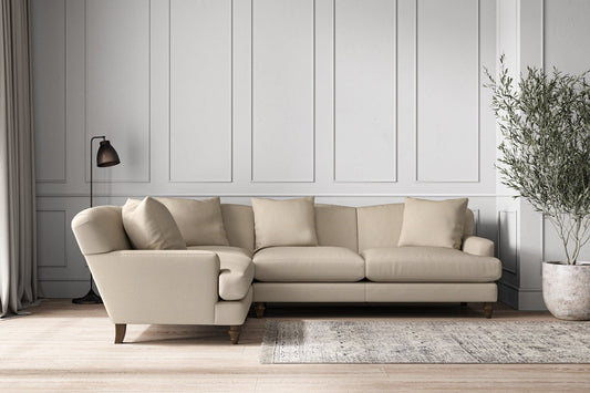 Deni Large Left Hand Corner Sofa - Recycled Cotton Stone