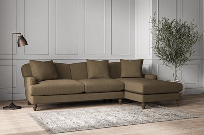 Deni Large Right Hand Chaise Sofa - Brera Linen Chestnut