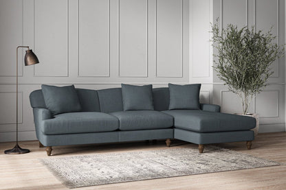 Deni Large Right Hand Chaise Sofa - Brera Linen Dusk