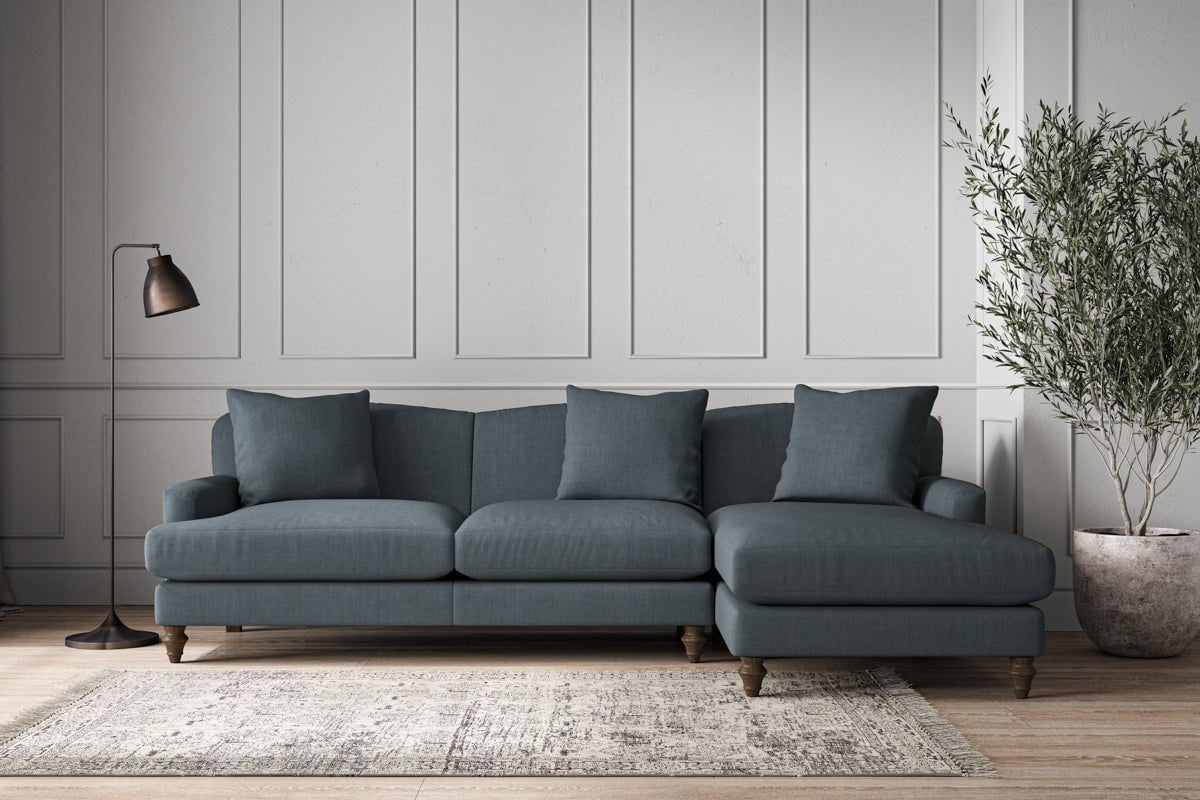 Deni Large Right Hand Chaise Sofa - Brera Linen Dusk