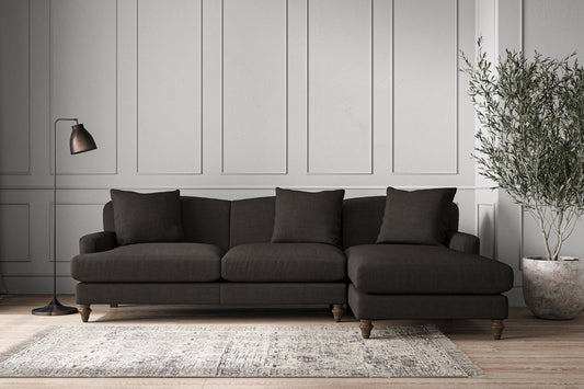 Deni Large Right Hand Chaise Sofa - Brera Linen Espresso