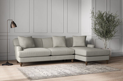 Deni Large Right Hand Chaise Sofa - Brera Linen Smoke