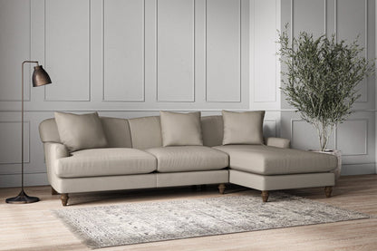 Deni Large Right Hand Chaise Sofa - Recycled Cotton Flax