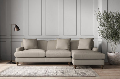 Deni Large Right Hand Chaise Sofa - Recycled Cotton Flax