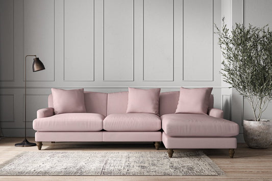 Deni Large Right Hand Chaise Sofa - Recycled Cotton Lavender