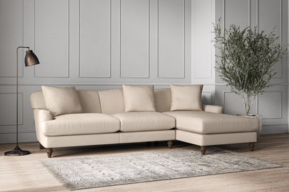 Deni Large Right Hand Chaise Sofa - Recycled Cotton Natural