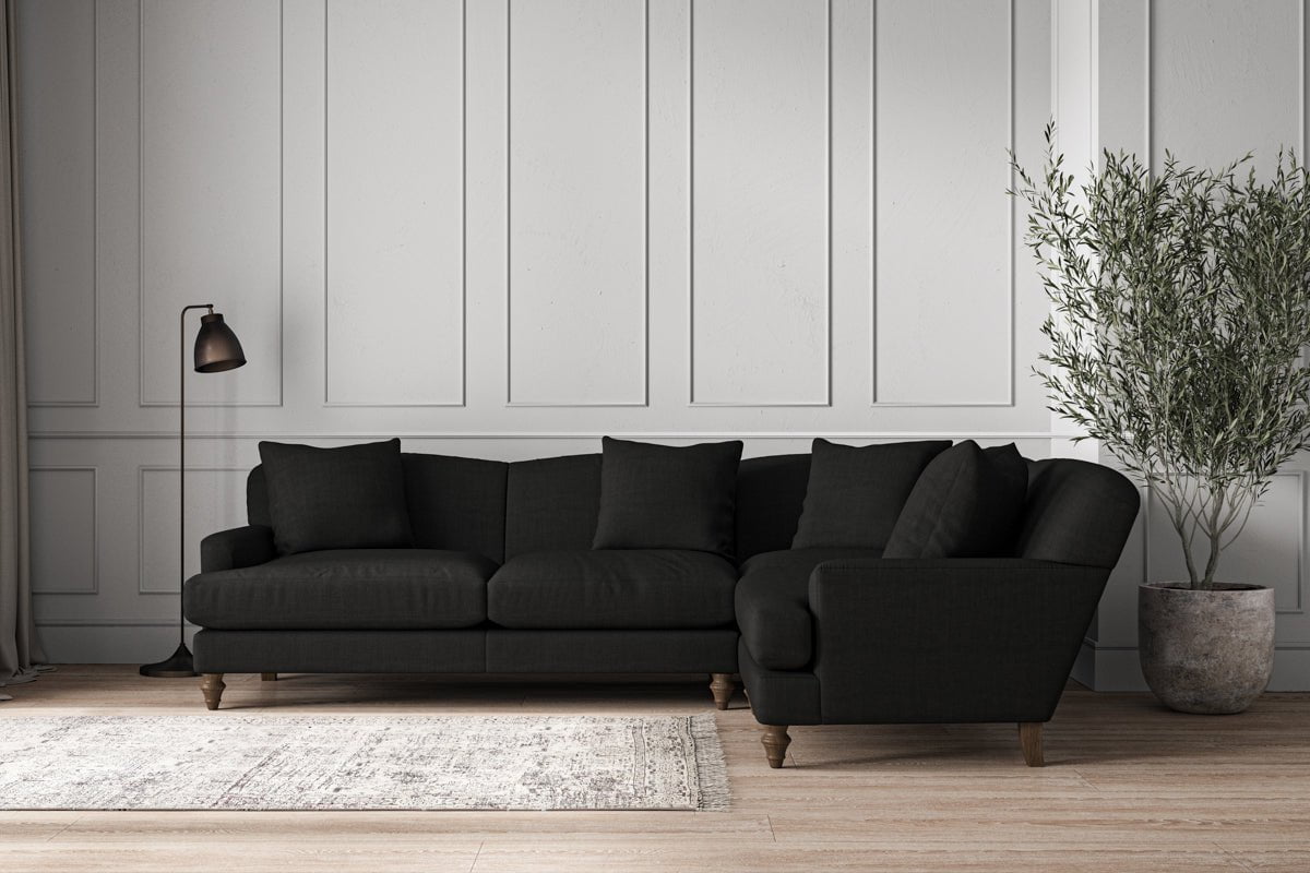 Deni Large Right Hand Corner Sofa - Brera Linen Charcoal