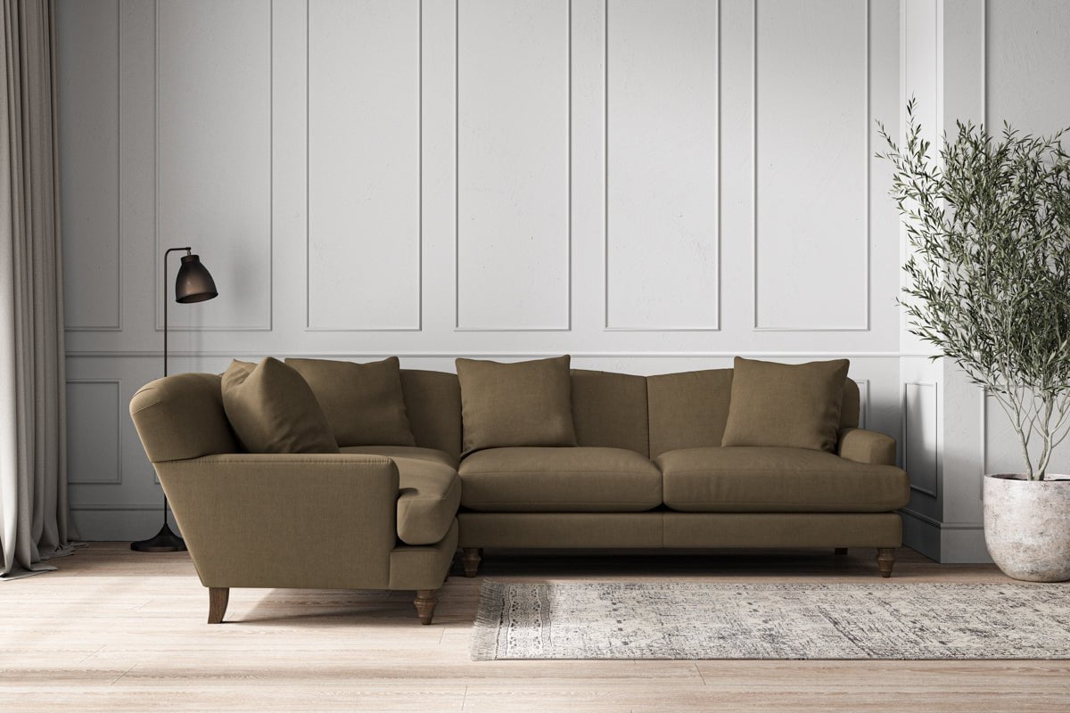 Deni Large Right Hand Corner Sofa - Brera Linen Chestnut