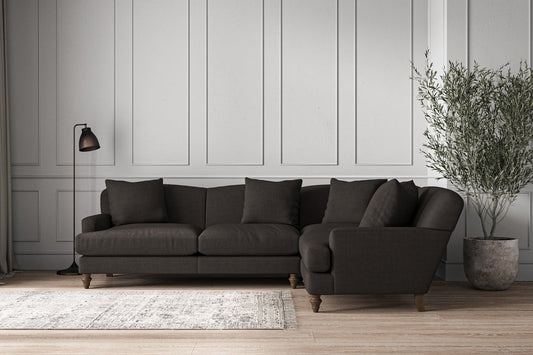 Deni Large Right Hand Corner Sofa - Brera Linen Espresso