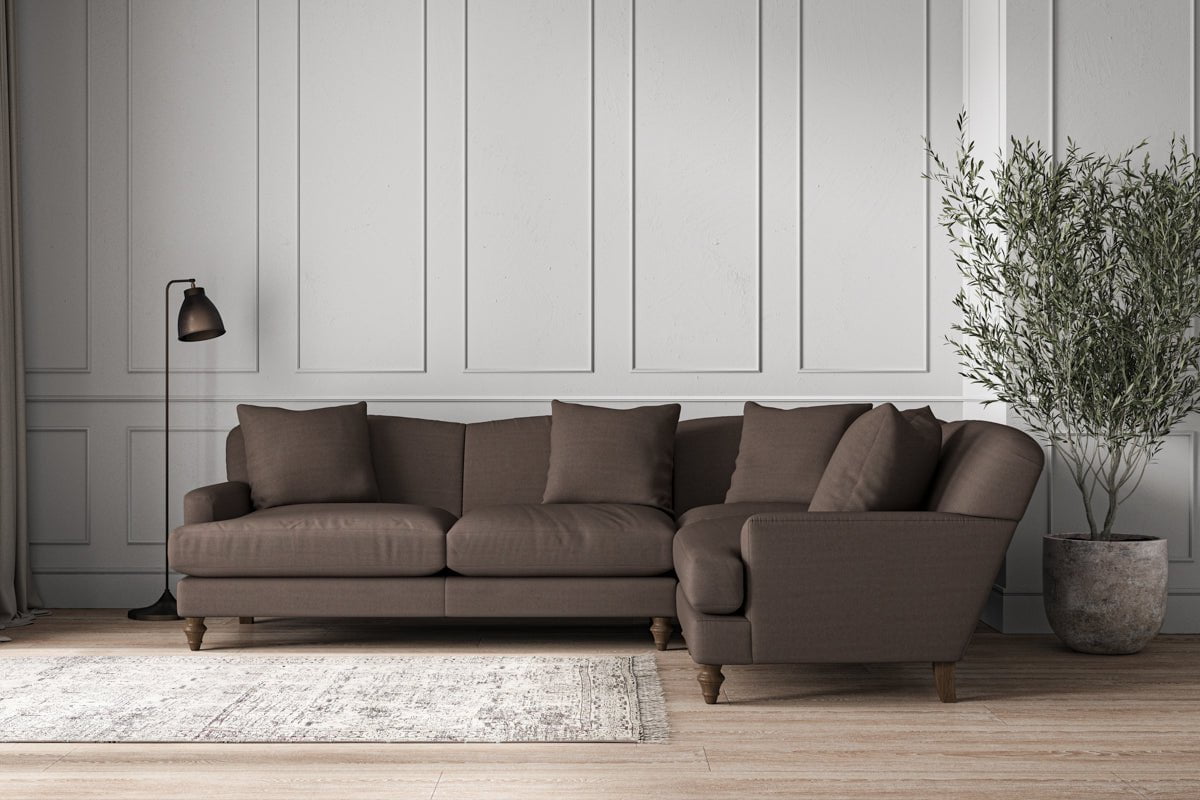 Deni Large Right Hand Corner Sofa - Recycled Cotton Mocha