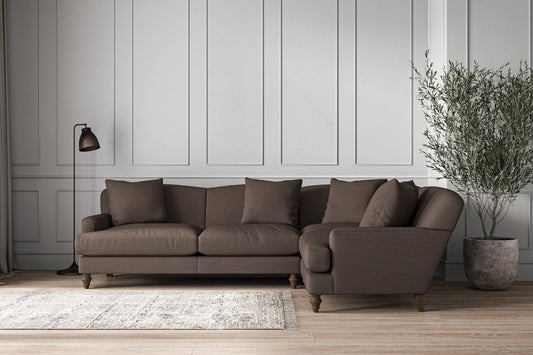Deni Large Right Hand Corner Sofa - Recycled Cotton Mocha