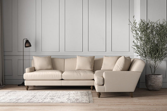 Deni Large Right Hand Corner Sofa - Recycled Cotton Natural