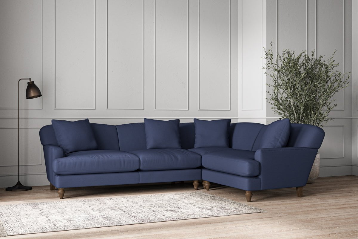 Deni Large Right Hand Corner Sofa - Recycled Cotton Navy