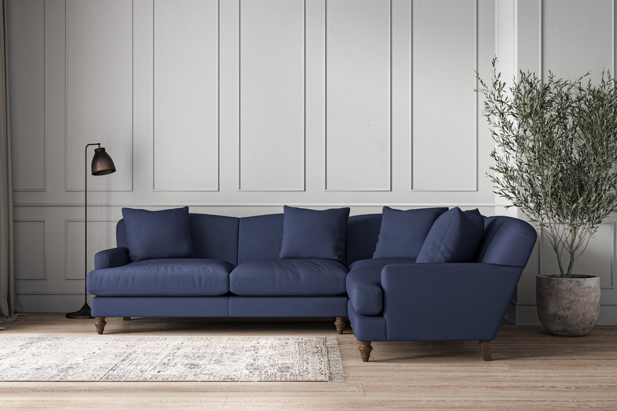 Deni Large Right Hand Corner Sofa - Recycled Cotton Navy