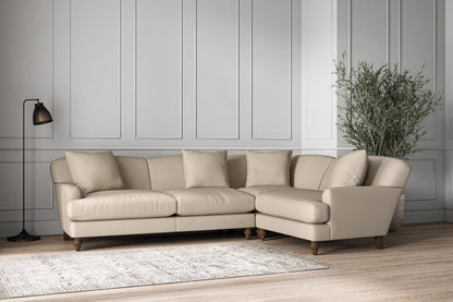 Deni Large Right Hand Corner Sofa - Recycled Cotton Stone