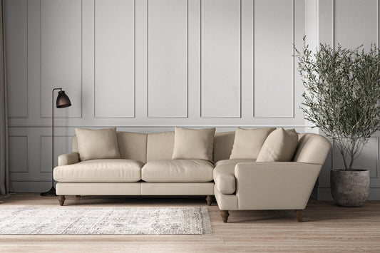 Deni Large Right Hand Corner Sofa - Recycled Cotton Stone