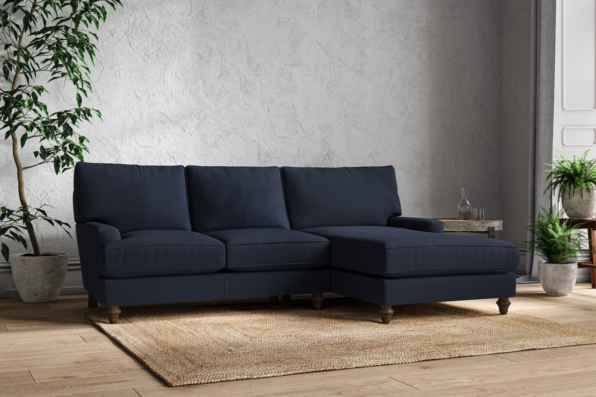 Marri Large Right Hand Chaise Sofa - Brera Linen Indigo