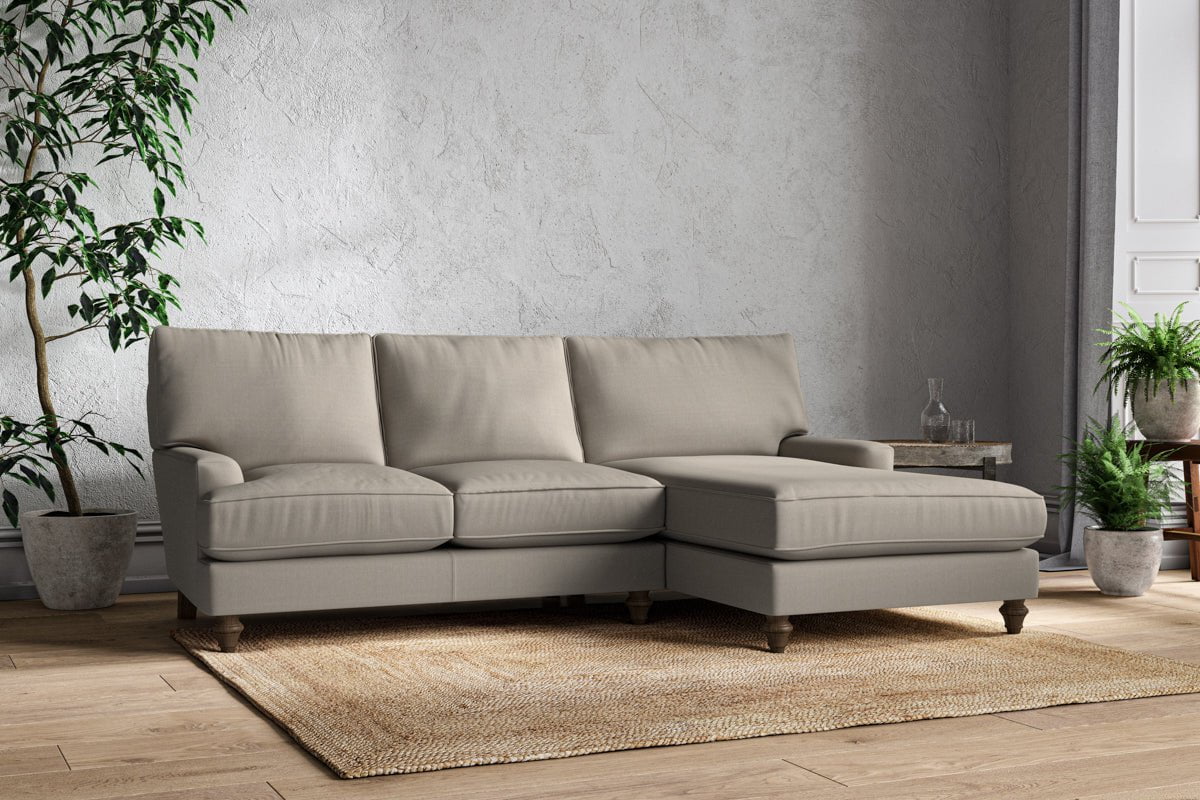 Marri Large Right Hand Chaise Sofa - Recycled Cotton Flax