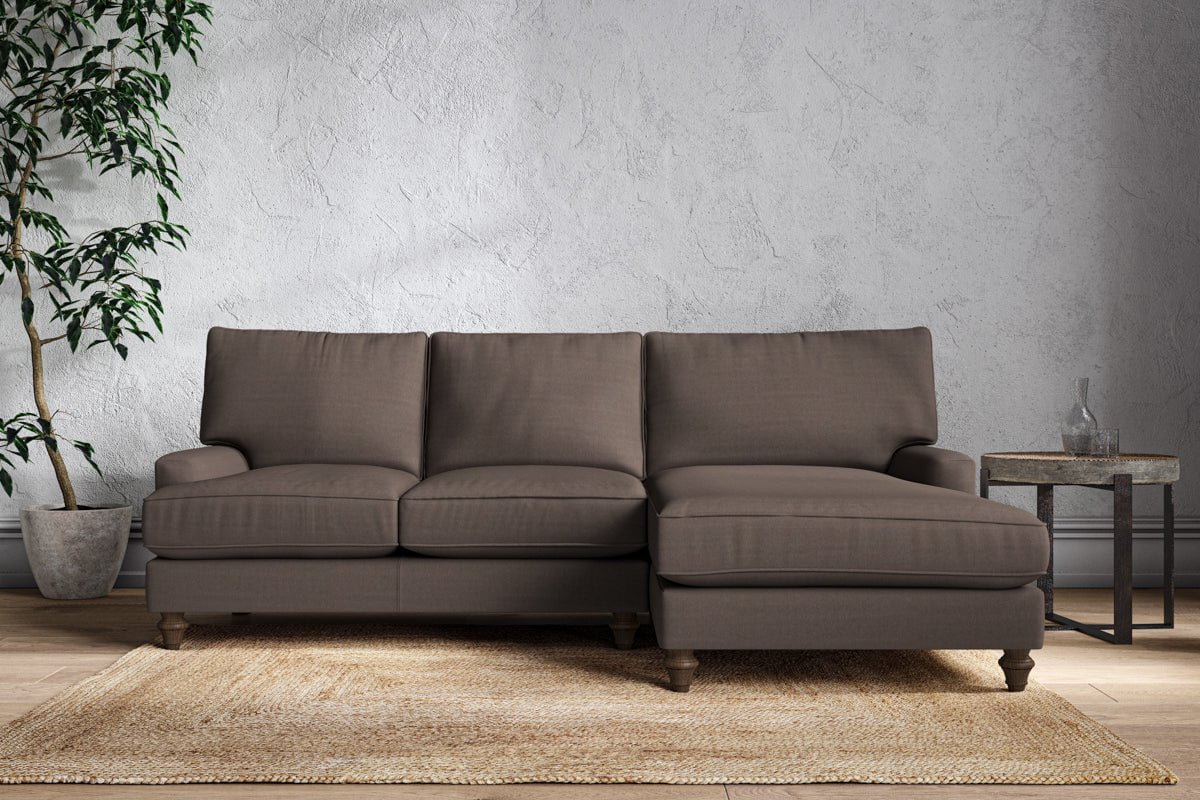 Marri Large Right Hand Chaise Sofa - Recycled Cotton Mocha