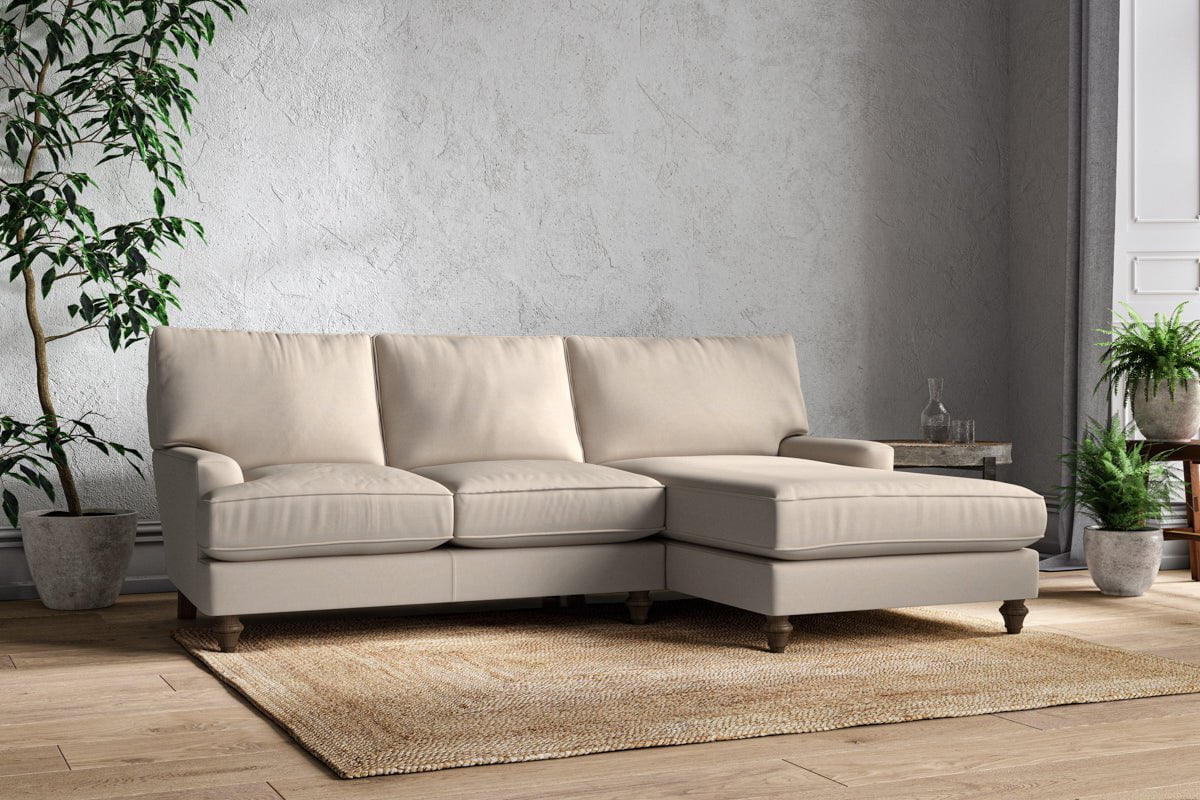 Marri Large Right Hand Chaise Sofa - Recycled Cotton Natural